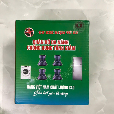 Bộ 04 chân đế cao su chống rung máy giặt - HT SYS - Đế chống rung máy giặt - Đế chống ồn máy giặt, máy sấy,tủ lạnh, bàn ghế + Sét 3 móc dính dán tường vàng tài lộc HT SYS