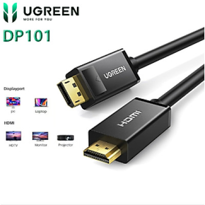 Cáp Displayport to HDMI 2M chính hãng Ugreen 10202 cao cấp