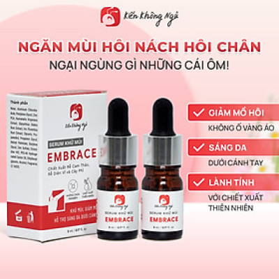 Combo 2 Serum khử mùi Embrace ngăn mùi hôi nách hôi chân hỗ trợ giảm mồ hôi và làm sáng vùng da dưới cánh tay