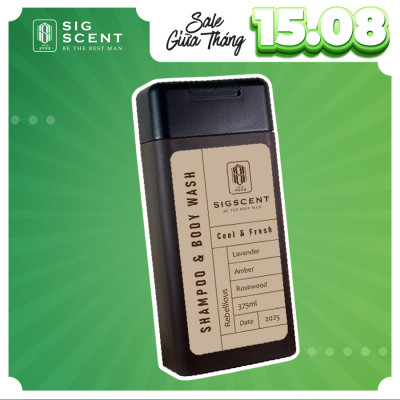 Sữa tắm dầu gội cho nam hương nước hoa 375ml Rebellious thương hiệu SIGSCENT
