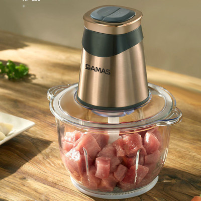 Máy Xay Thịt Đa Năng 2 Lưỡi Dao Xay Damas KF260 - Thiết Kế Cối Thủy Tinh Chịu Lực Cao Cấp - Động Cơ Đồng Nguyên Chất Giúp Máy Hoạt Động Bền Bỉ - Dung Tích Lớn 2,2 Lít - Hàng Nhập Khẩu