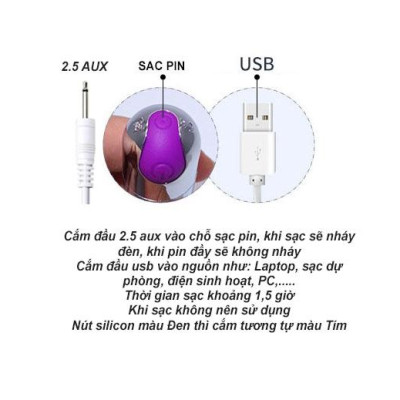 Dây sạc máy massage USB sang 2.5 Aux, dành cho các loại máy massage mặt mắt body toàn thân đầu nhọn loại tốt