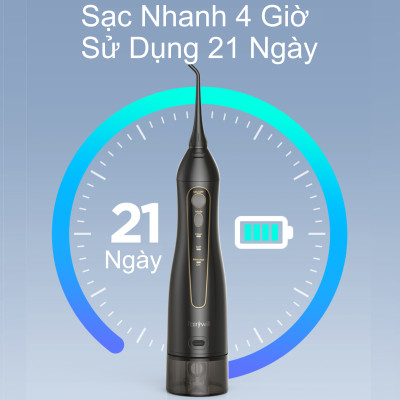Máy tăm nước cầm tay Fairywill F30, phiên bản nâng cấp với sạc Type C và lõi lọc nước độc quyền