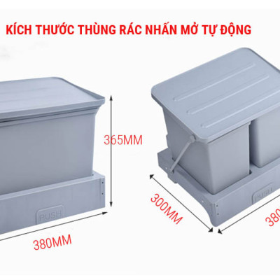Thùng rác âm tủ bếp nhấn mở tự động cam kết chính hãng Grob