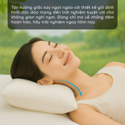 Ruột gối định hình thư giãn cổ, massage cổ, chống ngáy 45x65 cm
