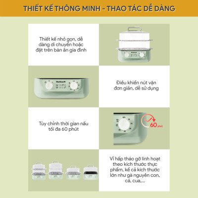 Nồi Hấp Đa Năng BlueStone MPB-7235 15 Lít 1500W - Hàng Chính Hãng