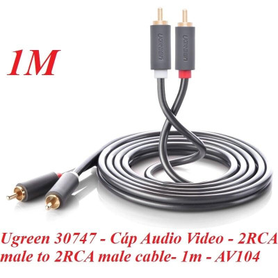 Ugreen UG30747AV104TK 1M màu Đen Cáp âm thanh Bông sen 2 ra 2 dương - HÀNG CHÍNH HÃNG