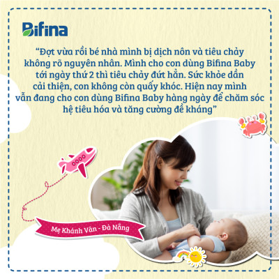 Men vi sinh cho bé – Bifina Baby Nhật Bản – Tiêu hóa khoẻ, hỗ trợ giảm táo bón, tăng đề kháng -Hộp 30 gói