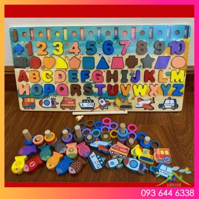 Đồ chơi câu cá gỗ 6in1 và 7in1 đa chức năng cho bé yêu phát triển trí tuệ