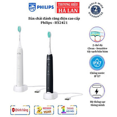 Bàn chải đánh răng điện Philips HX2421/02, HX2421/05  - Hàng nhập khẩu