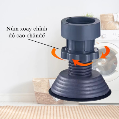 Bộ 04 chân đế cao su đa năng - HT SYS - Đế chống rung máy giặt - Đế chống ồn máy giặt, máy sấy,tủ lạnh, bàn ghế 