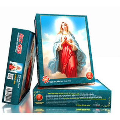 Tranh ghép hình trong vài phút - Tranh xếp hình cao cấp tia sáng - Tranh ghép hình 475 mảnh - 001-Đức Mẹ Maria