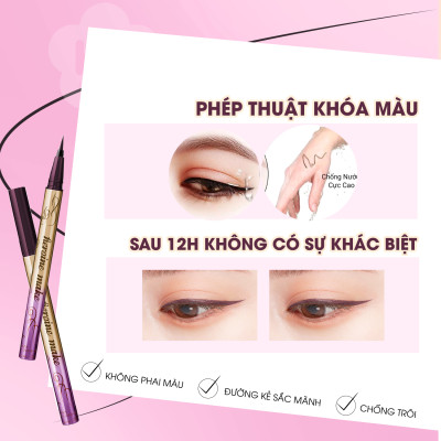 Bút Kẻ Mắt Nước Siêu Chống Trôi Nét Kẻ Sắc Mảnh Màu Nâu Tím Kissme Heroine Make