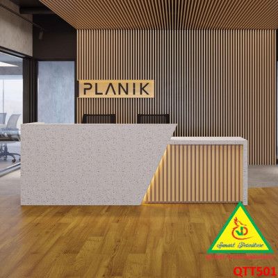 Bàn thu ngân, bàn lễ tân, bàn tính tiền bằng gỗ MDF QTT501 - NỘI THẤT LẮP RÁP VIENDONGADV