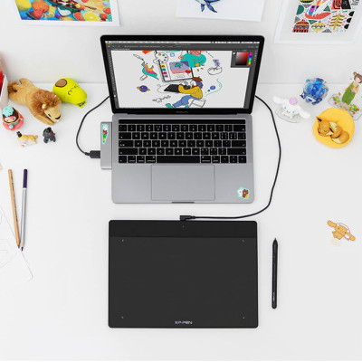 Bảng Vẽ Điện Tử XP-Pen Deco Fun L 10X6.27 inch Android Hỗ Trợ Cảm ứng Nghiêng kèm Bút Vẽ Không Sạc P01 - Hàng Chính Hãng - Red