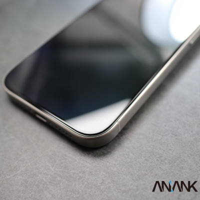 Miến dán kính cường lực khung tự dán màn hình cho iPhone 17 Pro Max / 17 Pro / 16 Pro Max / 15 Pro Max hiệu ANANK AGC 2.5D - Mỏng 0.25mm, vát 2.5D, Trong Suốt Chuẩn HD, Công nghệ AR300 chống vân dầu - Hàng nhập khẩu
