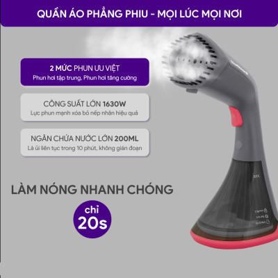 Bàn Ủi Hơi Nước Cầm Tay BlueStone GSB-4033 1500W - Hàng Chính Hãng