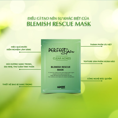 Mặt nạ tinh chất cô đặc cho da dầu da mụn BLEMISH RECUE MASK DAMODE hộp 8 cái 
