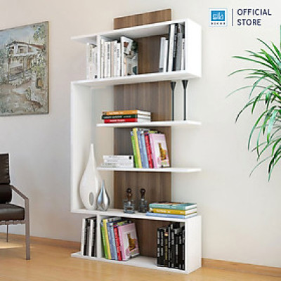 Kệ Sách Để Sàn Felix Màu Trắng - Walnut Decor Độc Đáo Thương Hiệu SIB Decor KS031