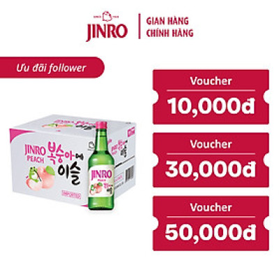 [CHÍNH HÃNG] Soju Hàn Quốc JINRO VỊ ĐÀO 360ml - Thùng 20 chai