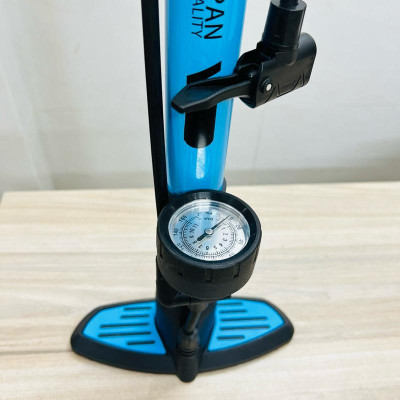 Bơm xe đạp, xe máy, ô tô thương hiệu Kirito nhật bản cao cấp mã 6038B - Bơm chân ngang KRT