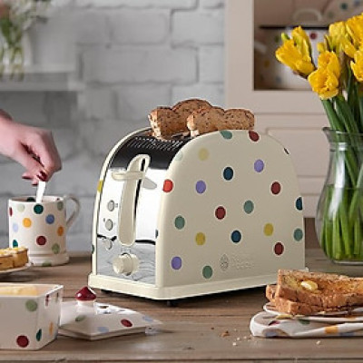 Máy Nướng Bánh Mì Russell Hobbs Emma Bridgewater 21295 Polka Dot 2 Lát Màu Kem Hàng chính hãng