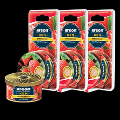 Sáp thơm ô tô hương Dâu Tây AREON Ken Strawberry - NHẬP KHẨU BULGARIA
