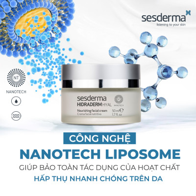 Kem cấp ẩm Sesderma Hidraderm Hyal Facial Cream dành cho mọi loại da 50ml