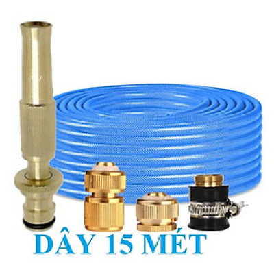 Vòi Xịt Rửa Xe️ Bộ dây vòi xịt nước rửa xe, tưới cây , tăng áp 3 lần, loại 15m 206701 đầu đồng,cút đồng