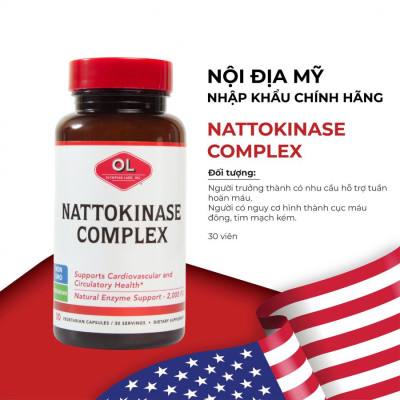Viên Hỗ Trợ Máu Dễ Lưu Thông Olympian Labs Nattokinase Complex Nhập Khẩu Mỹ 30 Viên/Hộp