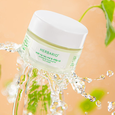 Mặt nạ rau má & diếp cá Herbario 30ml sạch mụn thuần chay