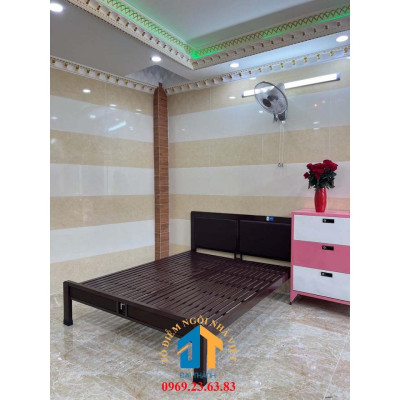 Giường sắt giả gỗ 1m, 1m2, 1m4,1m6,1m8 x 2m hàng cao cấp CỨNG CÁP - ĐẠI THÀNH