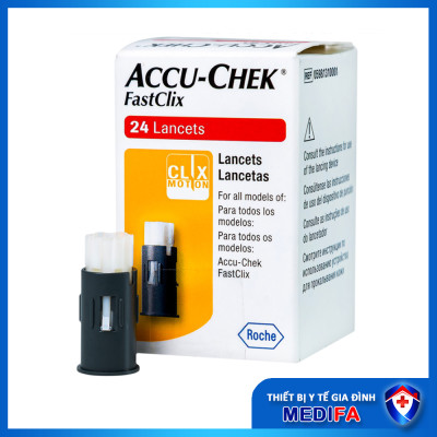 Hộp 25 Que thử đường huyết Accu-Chek Guide NK chính ngạch, Tem niêm phong và nhãn phụ tiếng việt đầy đủ