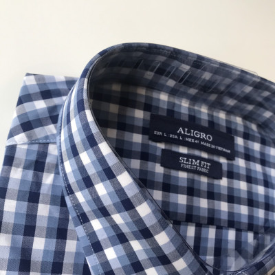 Áo sơ mi nam cộc tay form slimfit chất liệu bamboo cao cấp  ALGS-C113