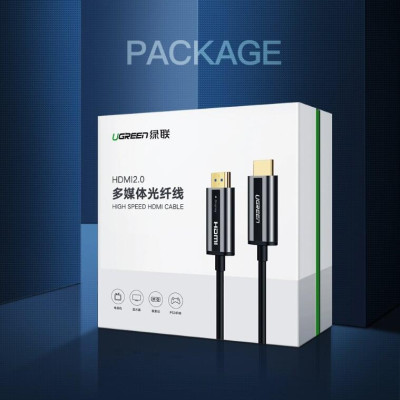 Ugreen UG50218HD132TK 40M màu Đen Cáp tín hiệu HDMI chuẩn 2.0 sợi quang cao cấp - HÀNG CHÍNH HÃNG