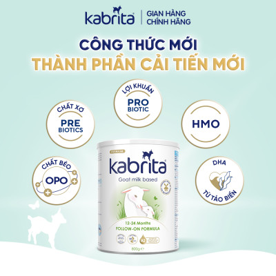 Thùng 6 lon Sữa dê Kabrita số 2 cho trẻ từ 12- 24 tháng - Lon 800g