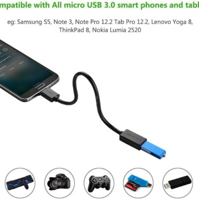 Ugreen UG10802US127TK 20CM màu Trắng Cáp MICRO USB 3.0 OTG sang USB 3.0 đầu mạ vàng - HÀNG CHÍNH HÃNG