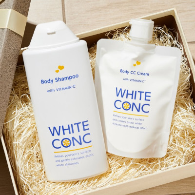 Set Sữa Tắm Dưỡng Trắng Da Và Kem CC Dưỡng Trắng Da Toàn Thân White Conc (Set 360 mL & 200 G)