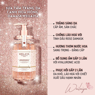 SỮA TẮM TRẮNG DA CÁNH HOA HỒNG DAMASK WEILAIYA