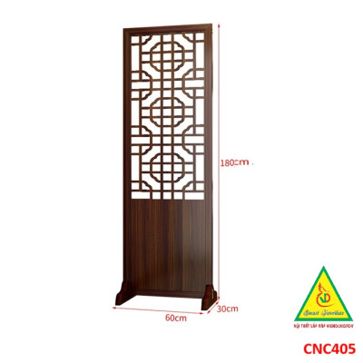 Vách ngăn phòng khách, vách ngăn tủ kệ bằng gỗ CNC405 - Nội thất lắp ráp Viendong adv