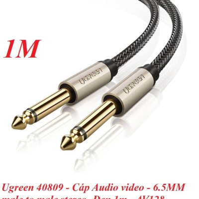 Ugreen UG40809AV128TK 1M màu Đen Cáp âm thanh 2 đầu 6.5mm dương cao cấp - HÀNG CHÍNH HÃNG