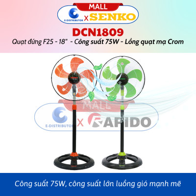 Quạt Đứng Công Nghiệp Senko DCN1809 - Lồng Quạt Mạ Crom - Hàng Chính Hãng - Bảo Hành 24 Tháng
