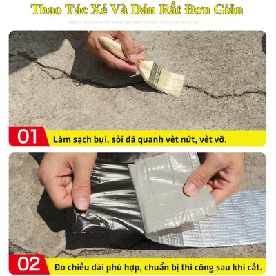 Miếng keo dán ống nước, chống Thấm siêu dính cao cấp Bosui nhật bản khổ 5cm x 5m