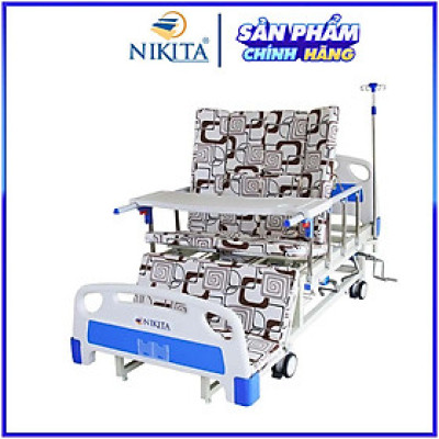 Giường y tế - DCN06 - Nâng đầu, Nâng hạ chân, Nghiêng trái, phải - Có chổ để bô - Chậu gội đầu tiện dụng tại giường - Chính hãng NIKITA