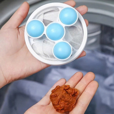 COMBO 2 Phao Lọc Cặn Bẩn Máy Giặt Thông Minh - Túi Lọc Gom Rác Lông Tóc Trong Lồng Máy Giặt