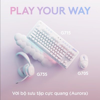 Chuột không dây chơi game Logitech G705 Bluetooth & LIGHTSPEED, RGB , gọn nhẹ 85g, 6 nút lập trình - Hàng chính hãng