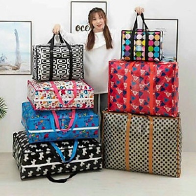 Túi Bạt Đựng Quần Áo Chăn Mền Chống Thấm Nước Sọt Đựng Đồ Gấp Gọn Đa Năng Cỡ Đại 60x45x20cm - Siêu To - Giao Mầu Ngẫu Nhiên