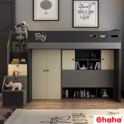 [Miễn phí giao hàng và lắp đặt tại TP.HCM] GIƯỜNG TẦNG THÔNG MINH ĐA NĂNG OHAHA - GTĐN003