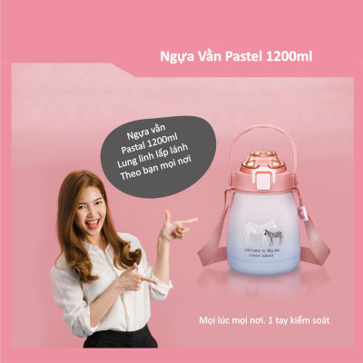 KU.KU Duckbill bình nước cho bé từ 3 tuổi nhựa Tritan cao cấp 1200ml ku5622