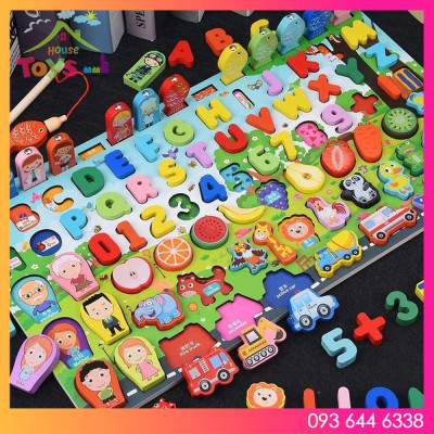 Đồ chơi câu cá gỗ 6in1 và 7in1 đa chức năng cho bé yêu phát triển trí tuệ